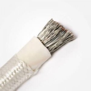 Cable silicona con fibra de vidrio estañado 1x2.5mm2, 500V 180°C, blanco, x rollo
